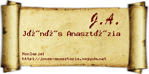Jónás Anasztázia névjegykártya